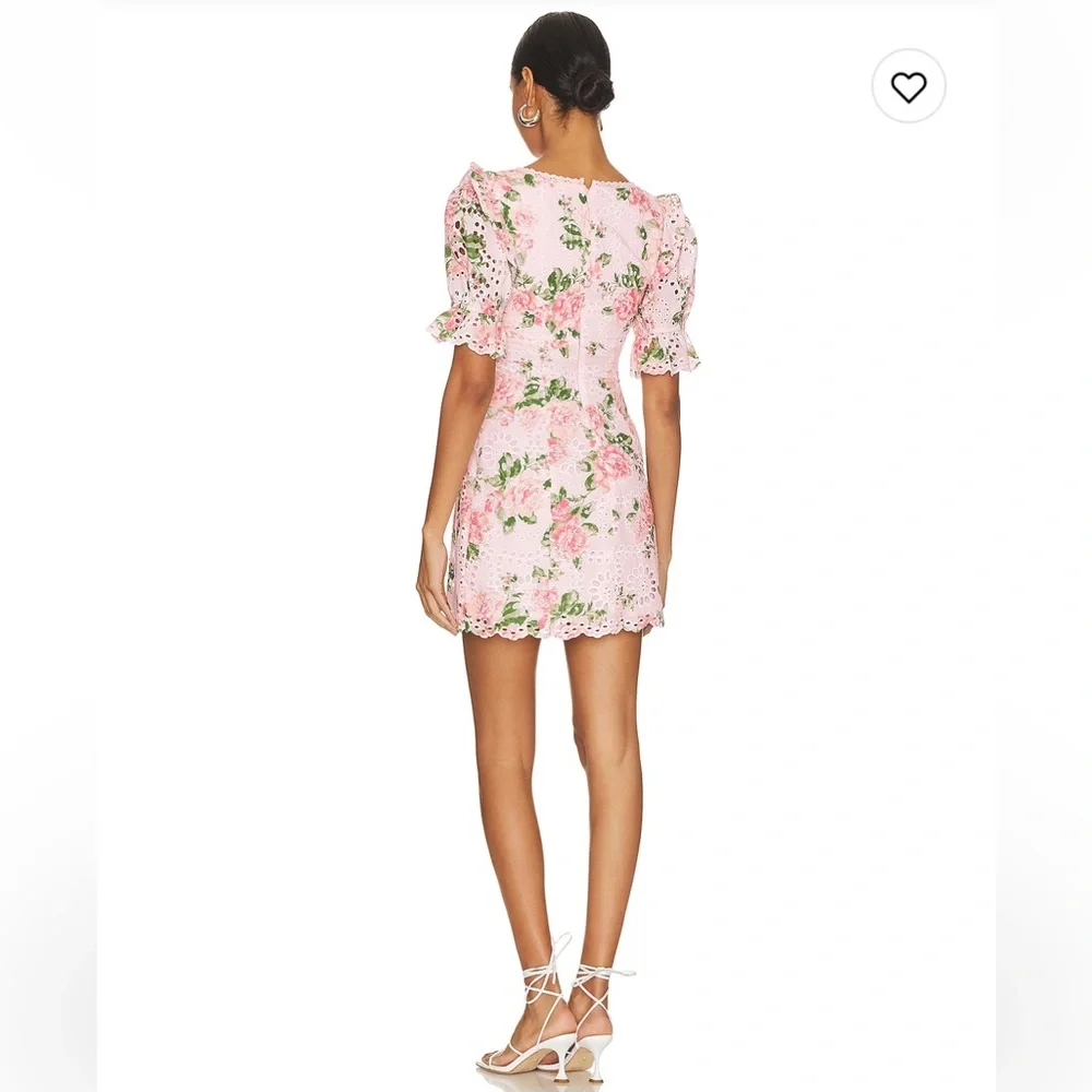 Floral Mini Dress in Pink and Green - Picture 3 of 4